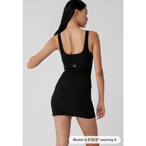 Alo Alosoft Head Start Dress Size Small Black Tank Dress No‎ Liner